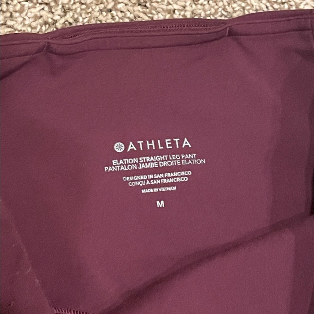 Athleta Elation Straight Leg Pant Size Medium in Maroon - Picture 3 of 6